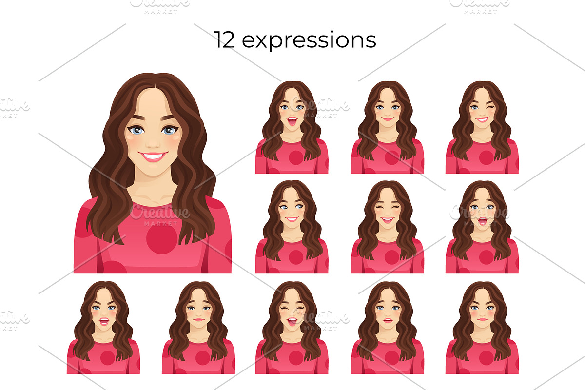 Casual young beautiful woman set, a Person Illustration by Volha Hlinskaya (Photo 4 of 4)