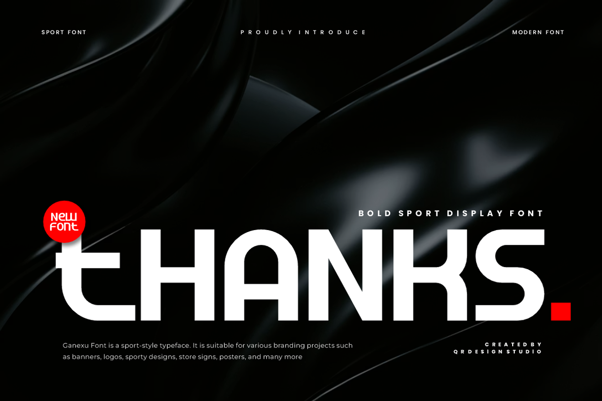 Ganexu - Modern Sport Font, a Sans Serif Font by QR Design Studio (Photo 7 of 7)