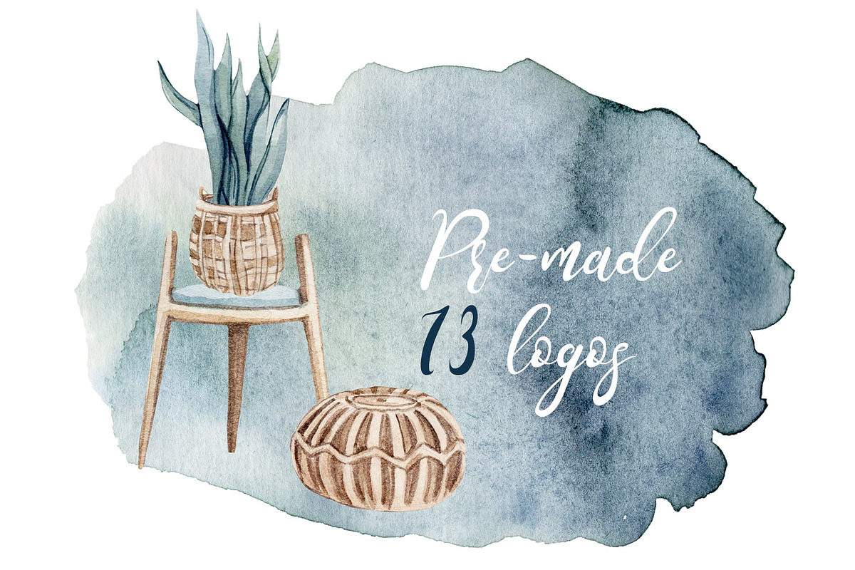 Watercolor set HOME JUNGLE, a Decorative Illustration by S_ARTLOVE (Photo 9 of 11)