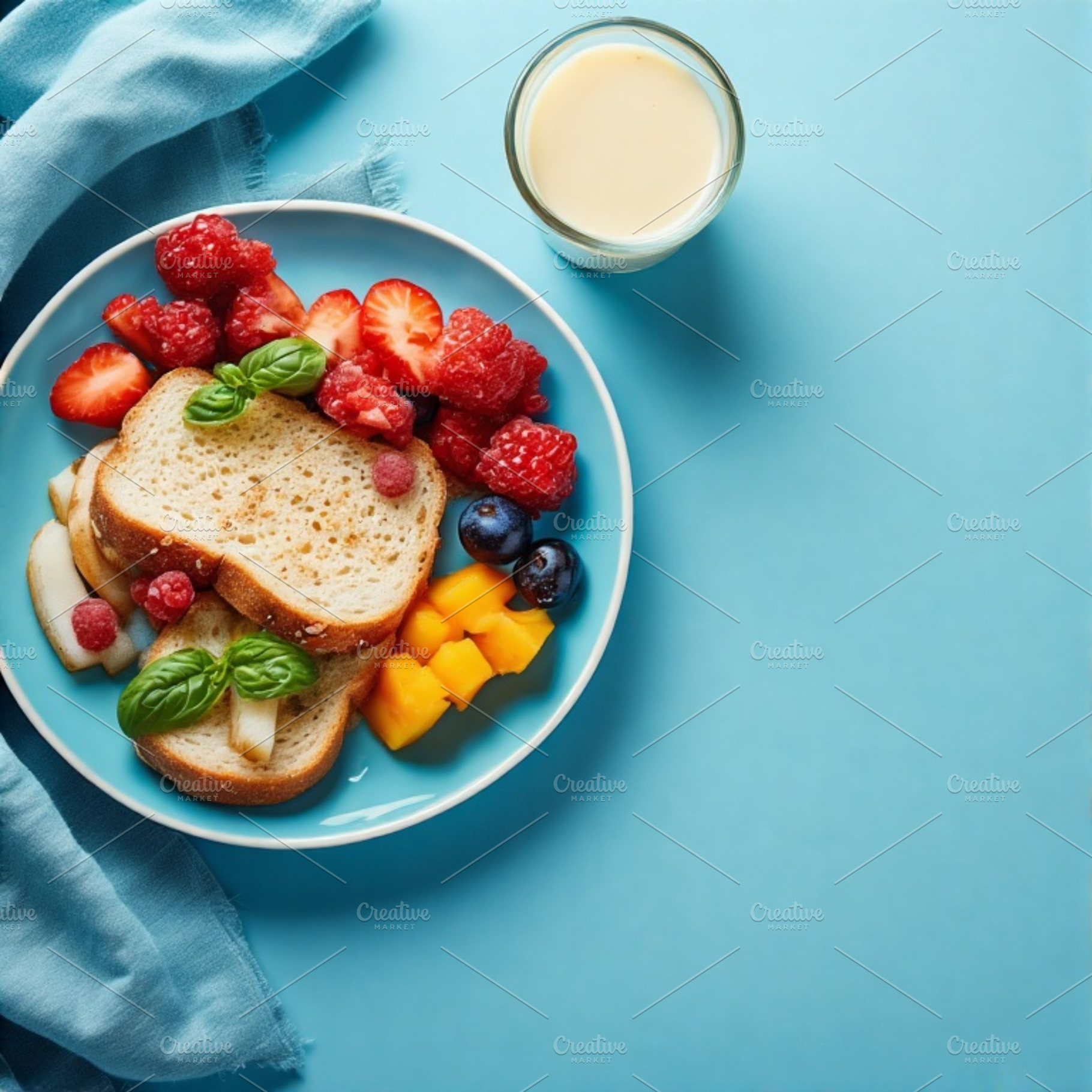 breakfast dishes stock image, a Photo by ComfortQ