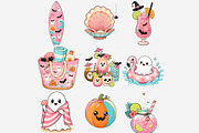 Summerween Clipart PNG Bundle, a Seasonal Illustration by Tanya Kart (Thumbnail 9 of 13)