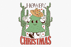 Retro Howdy Christmas Sublimation