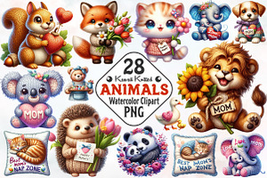 Kawaii Knitted Animals Mother's Day, an Illustration by RobertsArt