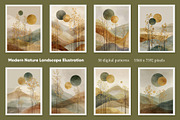 Modern Nature Landscape Illustration, a Decorative Illustration by Housui Patterns (Thumbnail 3 of 12)