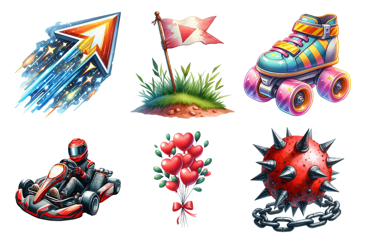 Wildflowers Mario Clipart Bundle, an Illustration by Daily.Designs (Photo 4 of 5)