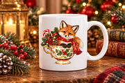 Christmas Woodland Fox Clipart, a Seasonal Illustration by Colorsfav (Thumbnail 3 of 7)