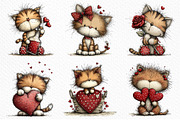 Valentine's Day Orange Cat Clipart, an Illustration by Craft Nest (Thumbnail 3 of 11)