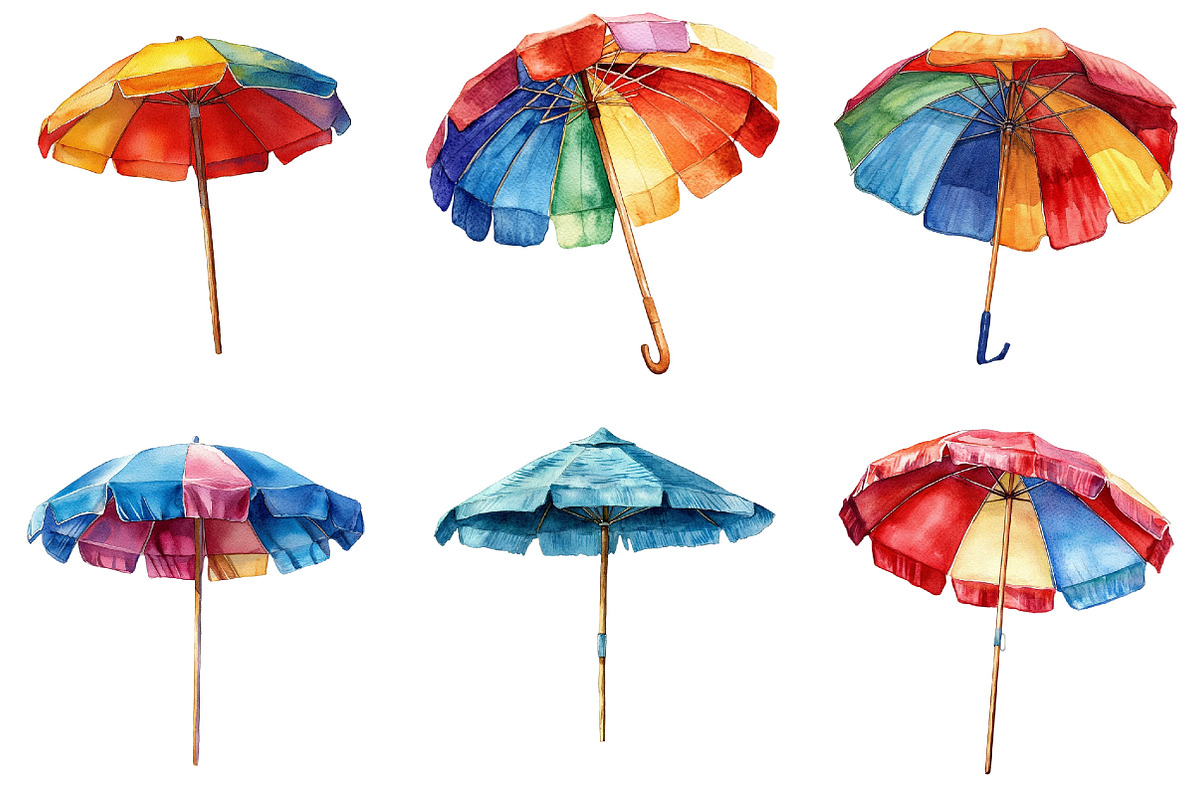 Bright & Colorful Summer Umbrella, an Illustration by Pixels.Craft (Photo 3 of 8)