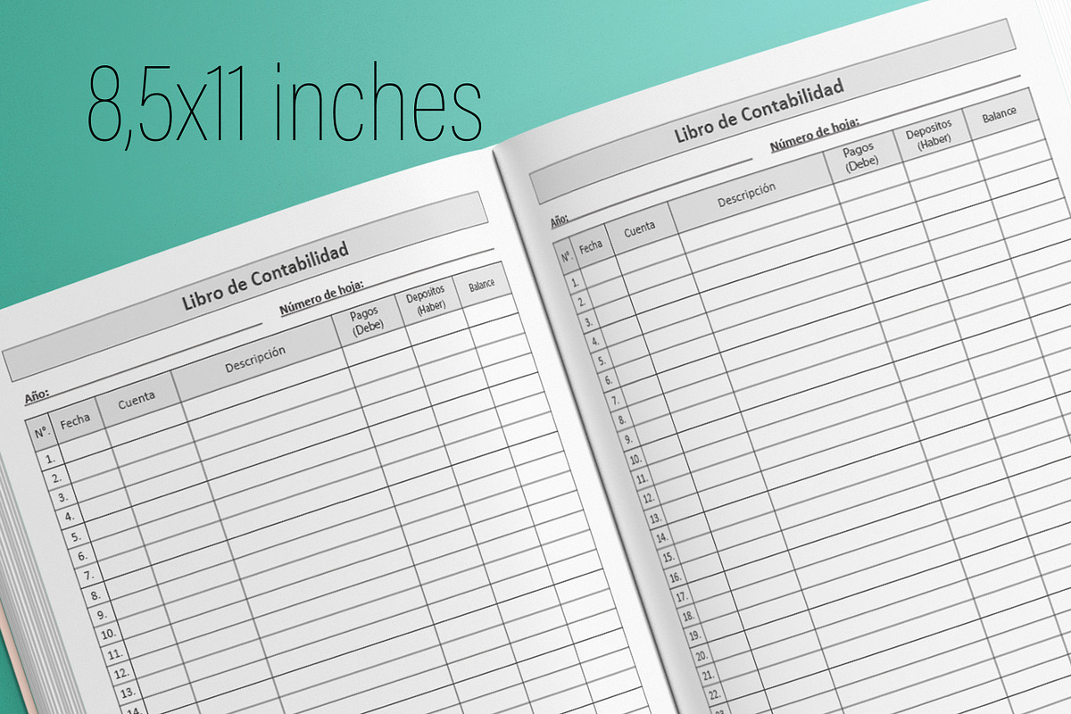 Spanish Accounting Ledger Interior, a Templates & Theme by MatiArtShop (Photo 2 of 2)