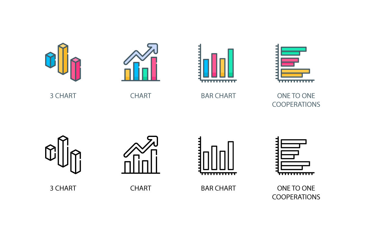 Graph and Diagram Concept Icons, an Outline Icon by vectorstank (Photo 3 of 5)