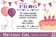 BIRTHDAY GIRL - Digital Clipart, an Illustration by Purple Frog (Thumbnail 2 of 2)