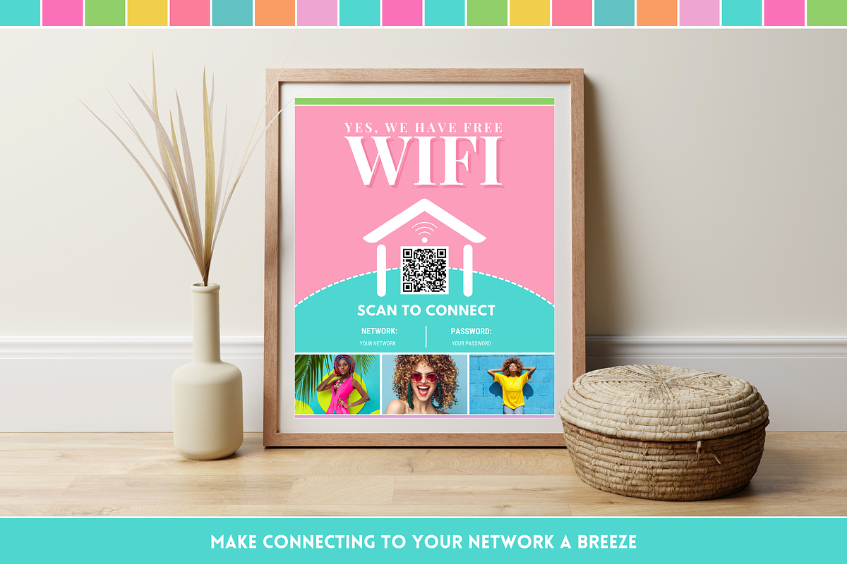 WiFi QR Code Sign - Pastel, a Flyer Template by SunshineStudioBoutique (Photo 9 of 10)
