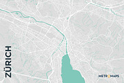 MAP SET - Pale / Turquoise - 15 Maps, a Graphic by MetroMaps (Thumbnail 16 of 16)