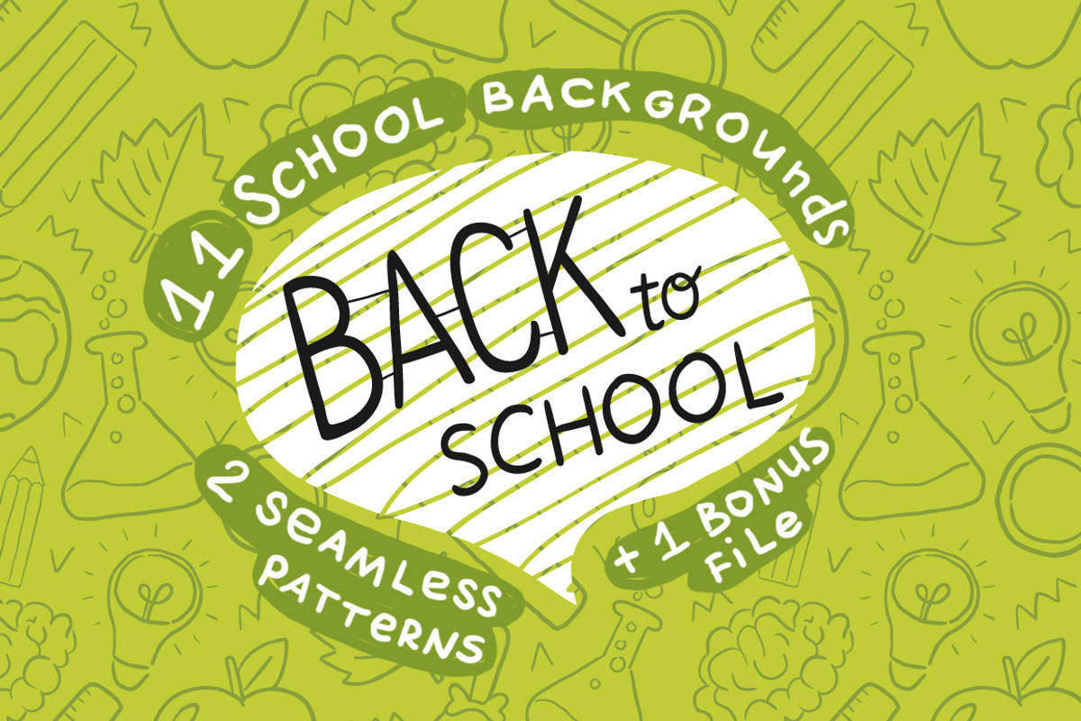 Cute school backgrounds, an Education Illustration by kostolom3ooo (Photo 1 of 4)