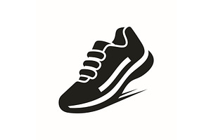 Running Shoe Icon on White, a Sport Illustration by in8finity
