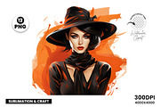 Halloween Retro Lady Clipart Bundle, a Seasonal Illustration by Creative Arslan (Thumbnail 5 of 7)
