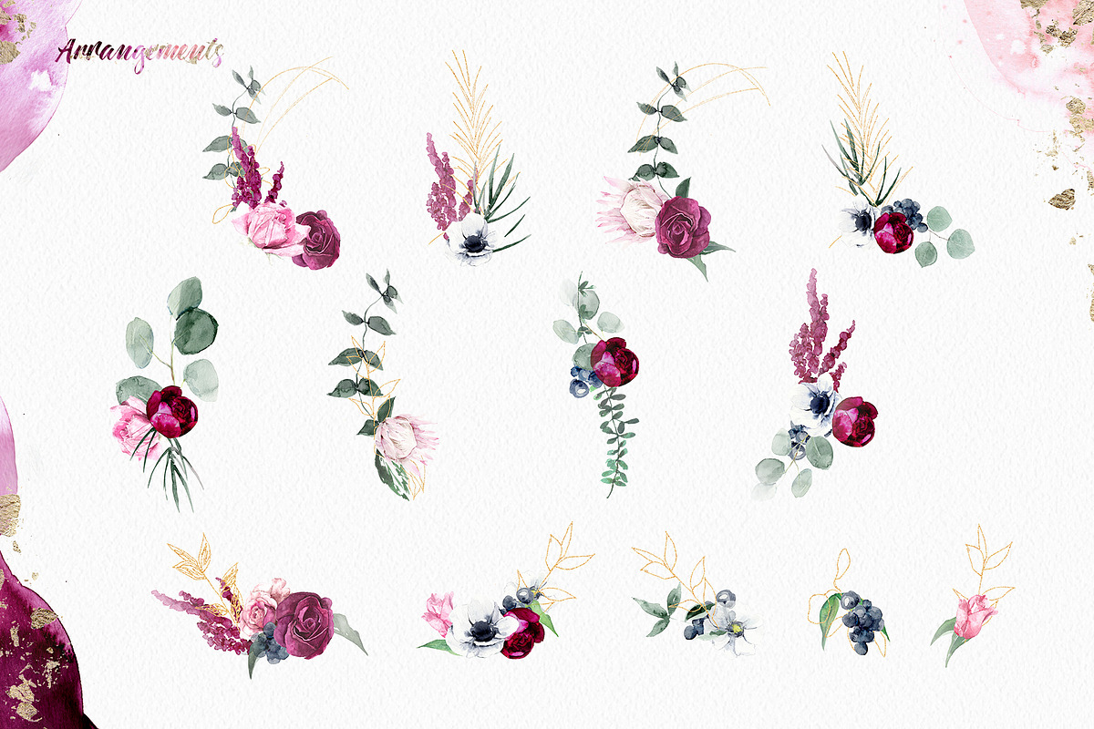 Winter Floral Alphabet Letter, a Decorative Illustration by Cacacolors Clipart (Photo 3 of 6)