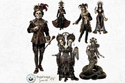 The Bone Circus Characters Cliparts, a Decorative Illustration by ThatsDesignArt (Thumbnail 9 of 11)