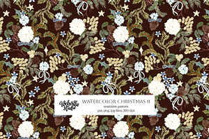 Watercolor Christmas Pattern II