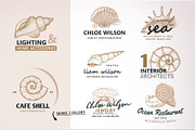 Seashells design. Natural logos, a Decorative Illustration by WalnutBird (Thumbnail 2 of 6)