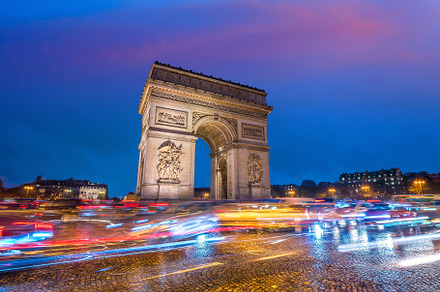Famous Champs-Elysees and Arc de Tri