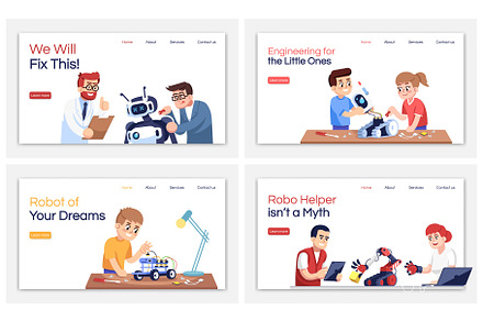 Robotics courses landing pages set, a Landing Page Template by bsd studio