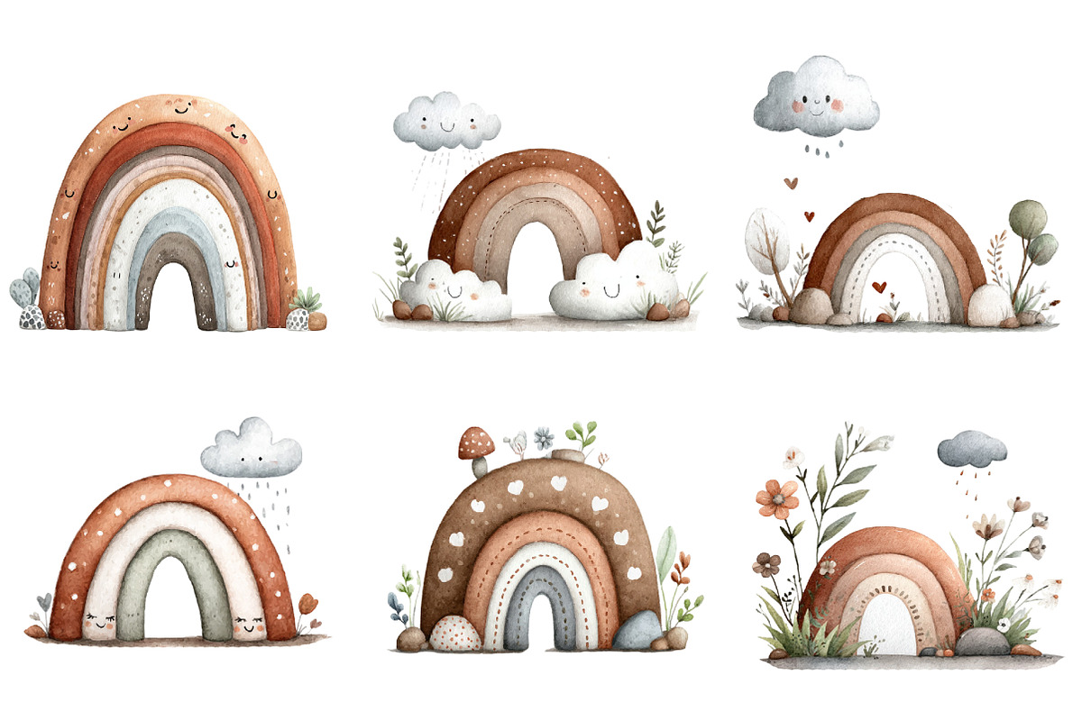 Boho Rainbow clipart, an Illustration by Designworld (Photo 2 of 5)