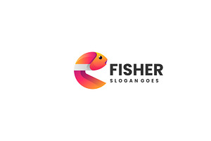 Logo Fisher Gradient Colorful Style, a Branding & Logo Template by ARIF22GANTENG