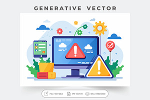 A network error page displays alerts, a Graphic by SouravDesign