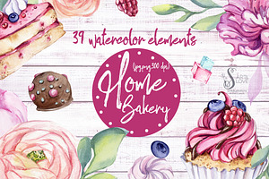 Watercolor collection Home Bakery