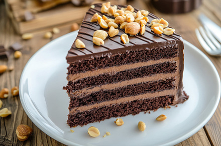 Delicious chocolate layer cake toppe, a Photo by Iftikhar Alam