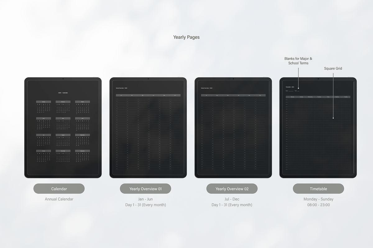 Digital Planner 2024 | Black, an App Template by SydneyYeom (Photo 2 of 11)
