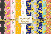 -50% Sunflowers watercolor flowers, a Texture Illustration by LABFcreations (Thumbnail 7 of 11)