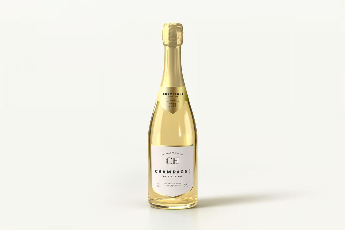 Champagne Bottle Mock-up, a Product Mockup by zippypixelstudio (Photo 11 of 16)