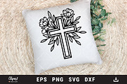 Flower Cross SVG, Faith Cross SVG, an Object Graphic by ClipartMuchLove (Thumbnail 4 of 6)