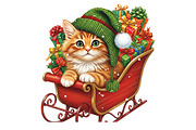 CATS CHRISTMAS CLIPART, an Object Graphic by Pixxel_Studio (Thumbnail 3 of 5)