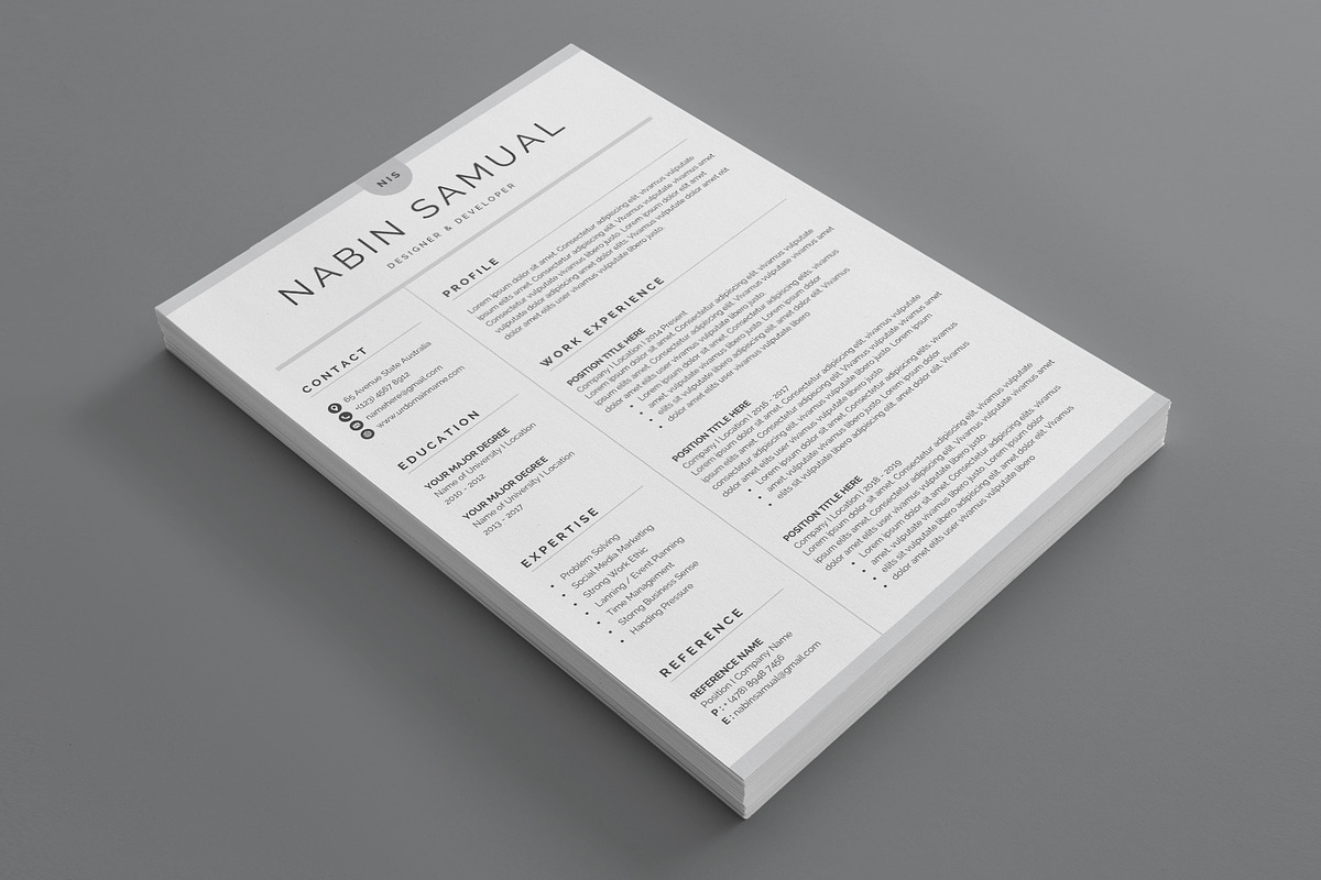 Modern Resume/CV Template, a Resume Template by Proper_media (Photo 3 of 6)