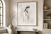 Praying Royal Woman Line Art, a Wallpaper Photo by Hamza067 (Thumbnail 2 of 3)