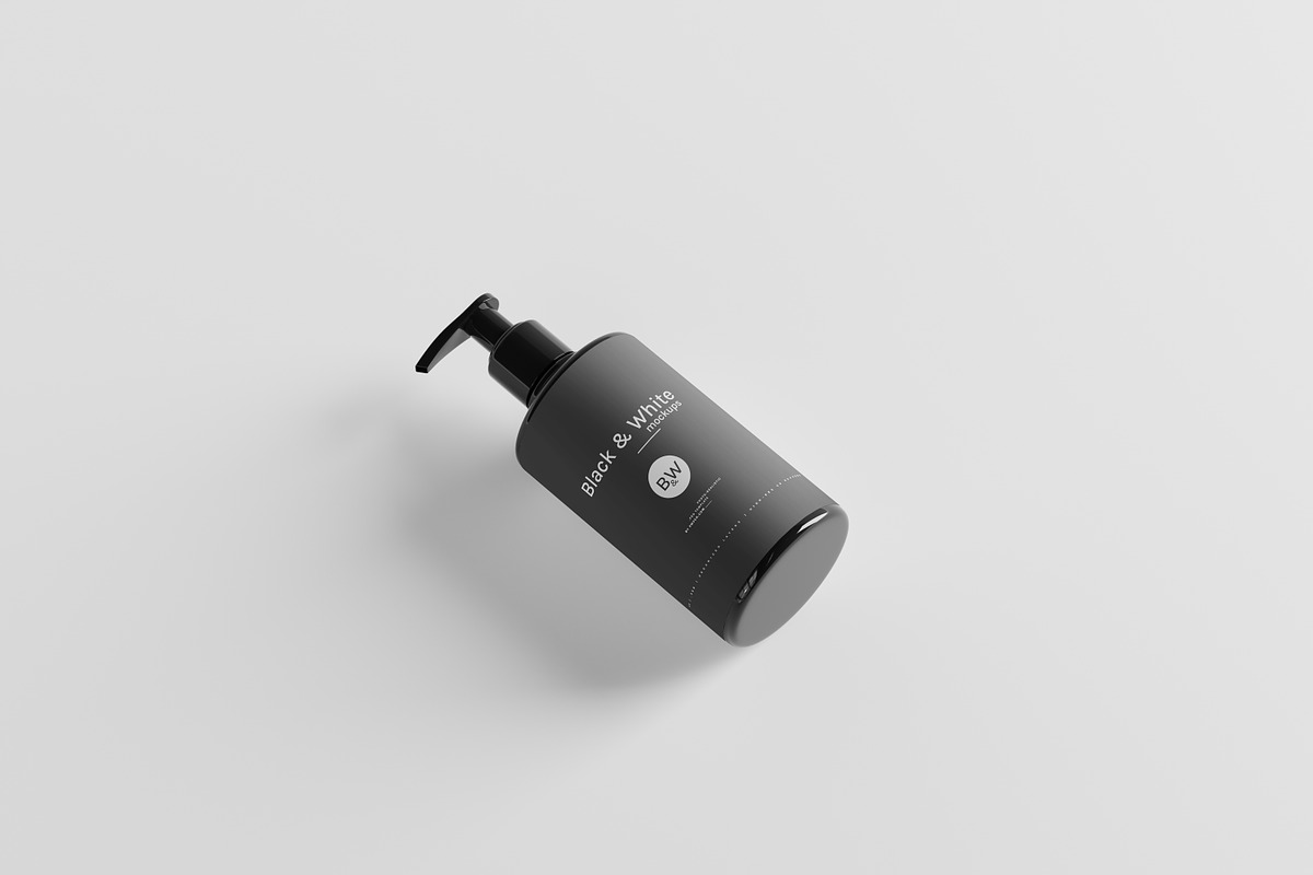 Black & White Mockups - Pump Bottles, a Packaging Mockup by pmvch (Photo 127 of 160)