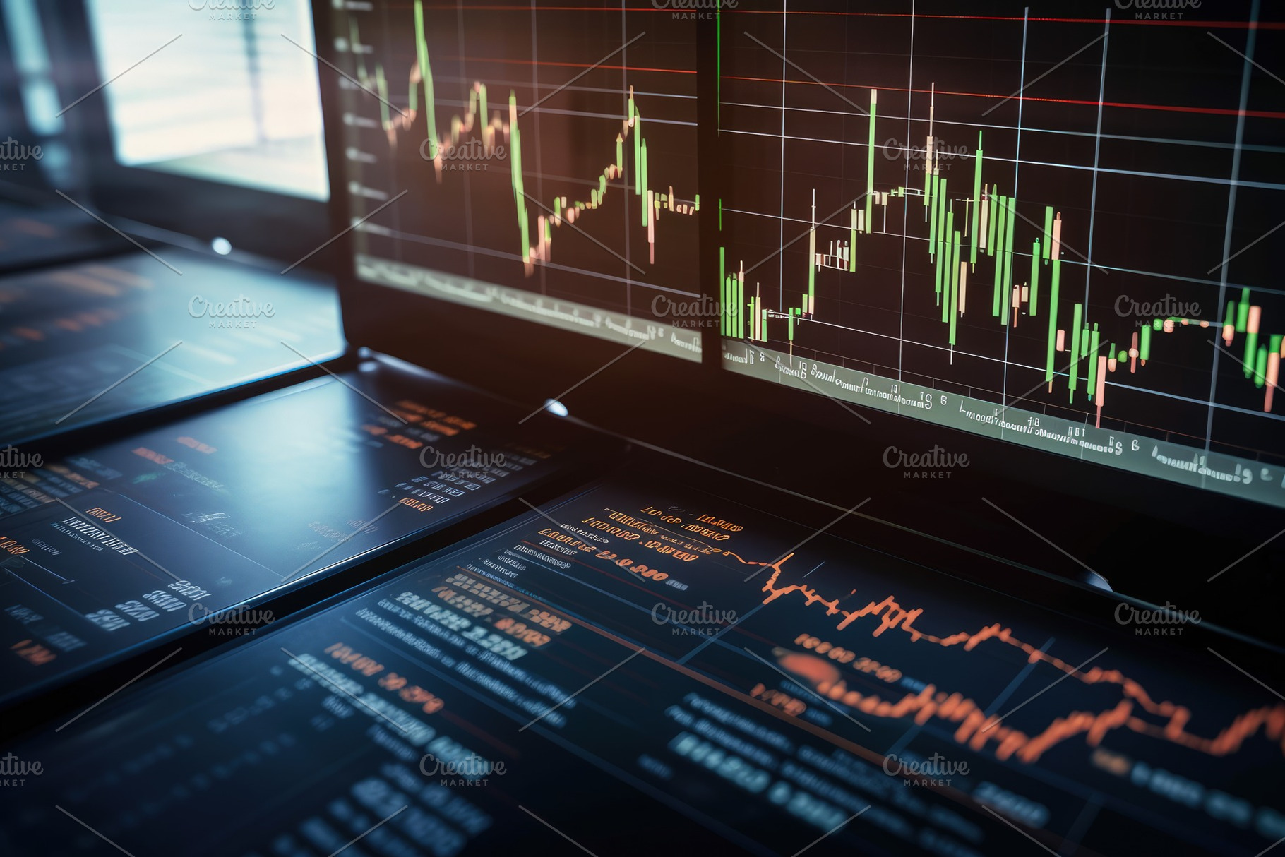 Stock market or forex trading graph, a Photo by Iftikhar Alam