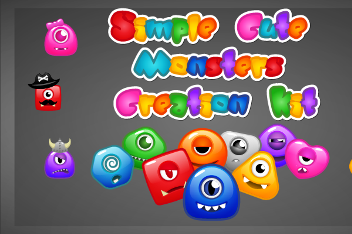 Simple Cute Monsters Creation Kit, a Graphic by sunny_sunny_game_art