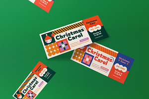 Geometric Christmas Carol Ticket