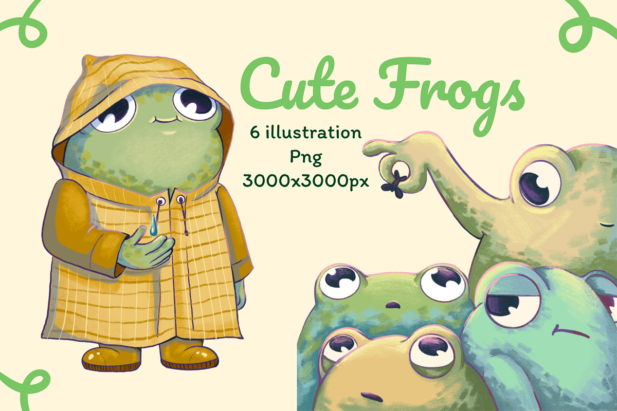 Cute Frogs, an Animal Illustration by kaplaniha (Photo 1 of 5)