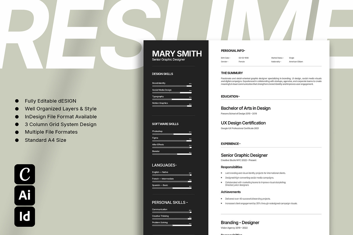 Resume Duo Pack, a Resume Template by Templeste (Photo 6 of 7)