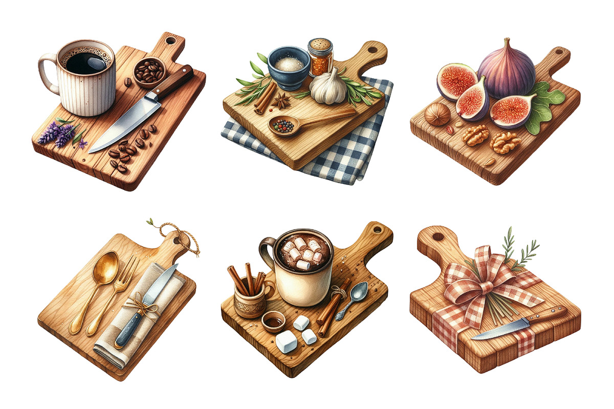 Autumn Cutting Board Clipart Bundle, an Illustration by Daily.Designs (Photo 3 of 5)