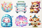 Kawaii Camping Clipart, an Illustration by RobertsArt (Thumbnail 5 of 7)