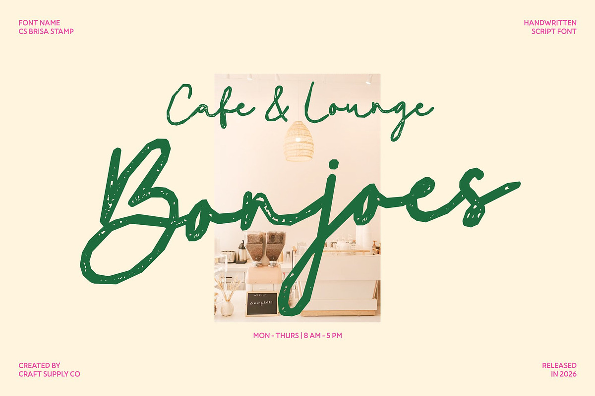CS Brisa Stamp, a Script Font by Craft Supply Co. (Photo 5 of 8)