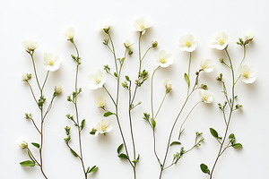 flowers on a white background in pastel colors, an Illustration by Pictures for you!!!!!!!!!