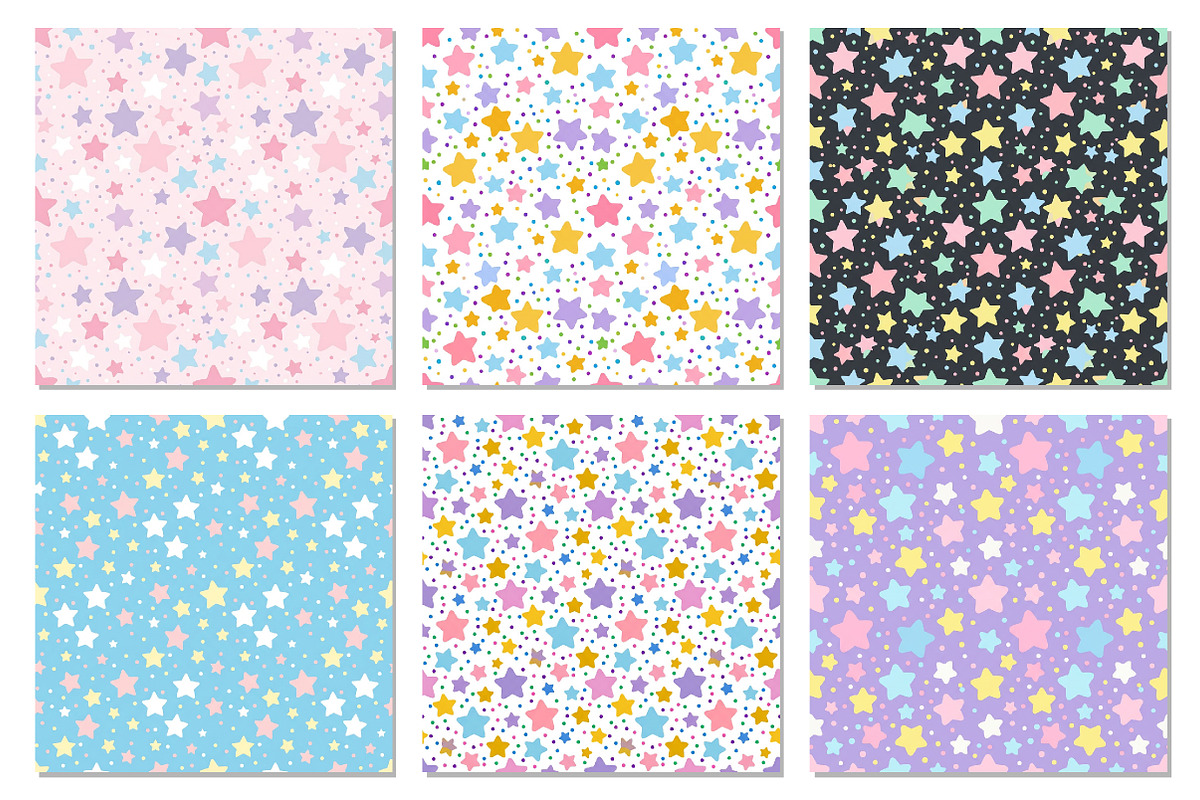 Pastel Star Seamless Pattern Bundle, a Pattern Graphic by Dream Creation (Photo 5 of 6)