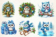 Christmas owl Sublimation Clipart, an Illustration by CreationArt (Thumbnail 4 of 5)